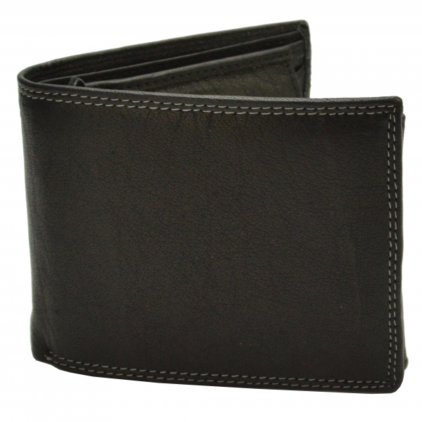 Büffelledergeldbörse Herrenbrieftasche Volllederausstattung mit Doppelnaht